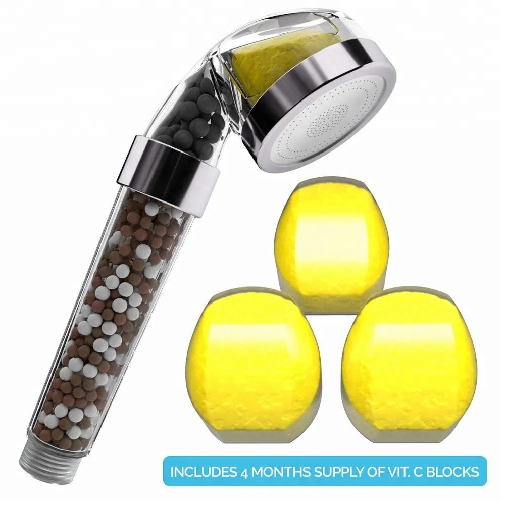 household carbon shower head with saving water spa negative eco SPA filtered adjustable rainfall water filter