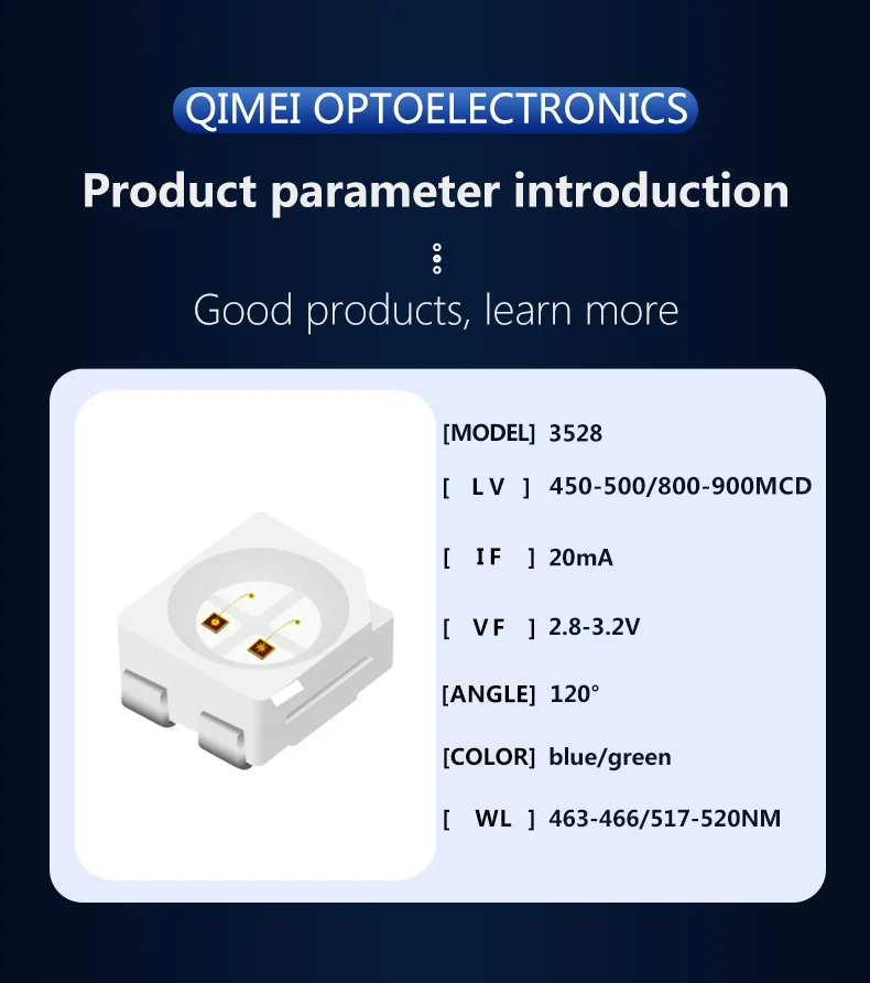 3528 Diode 0.06W Bi-color Red+ Blue,  Red+Green, Red+Yellow, Blue+Green 3527 Bicolor SMD LED Chip