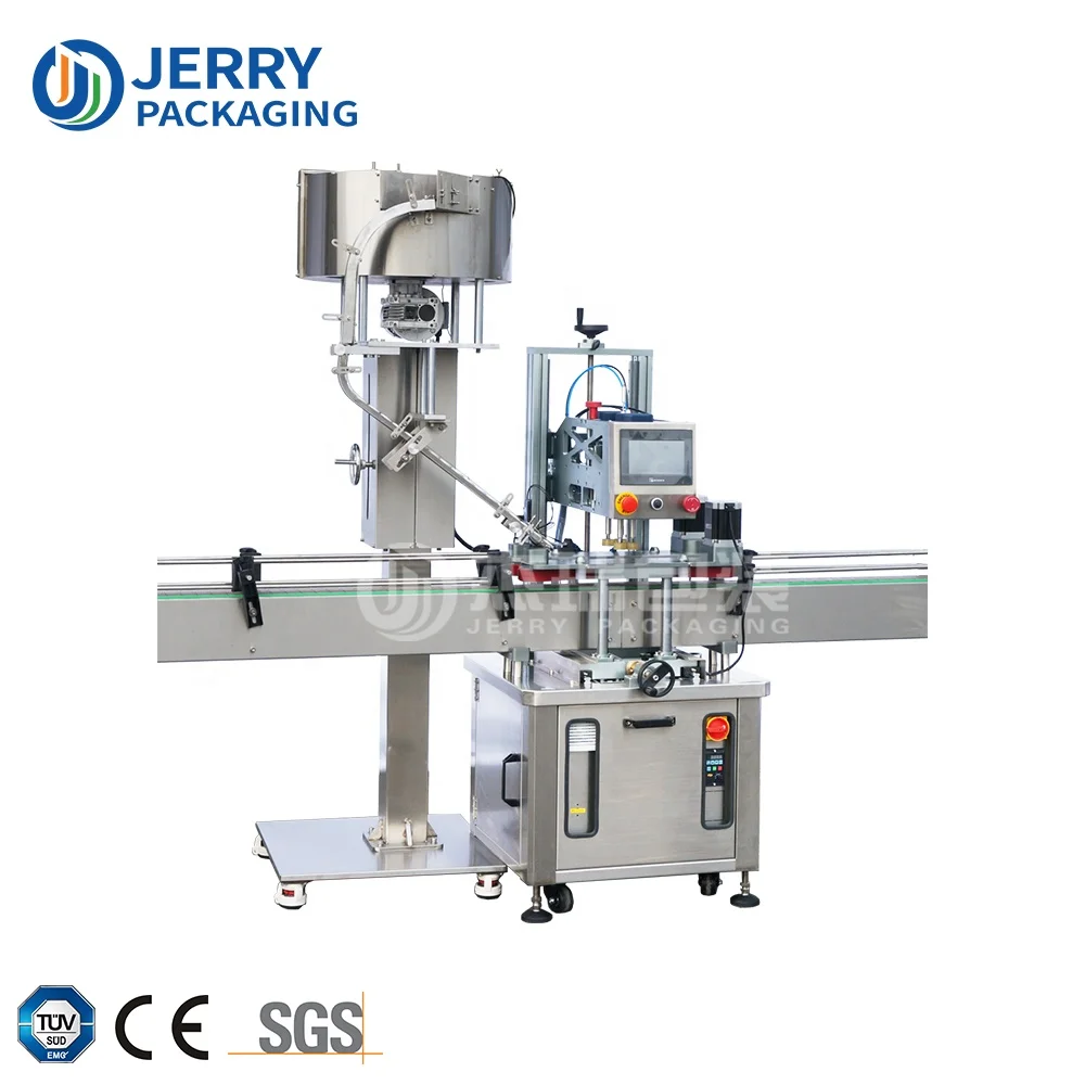 Automatic Linear Four Wheel Round Cap Capper Plastic Bottle Screw Capping Machine