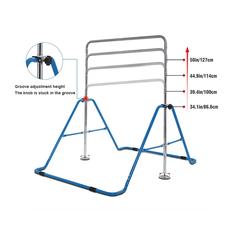 Factory manufacturing Home Grip Training Children Pull Up Gymnastics Horizontal Bar With Adjustable Height Trampoline