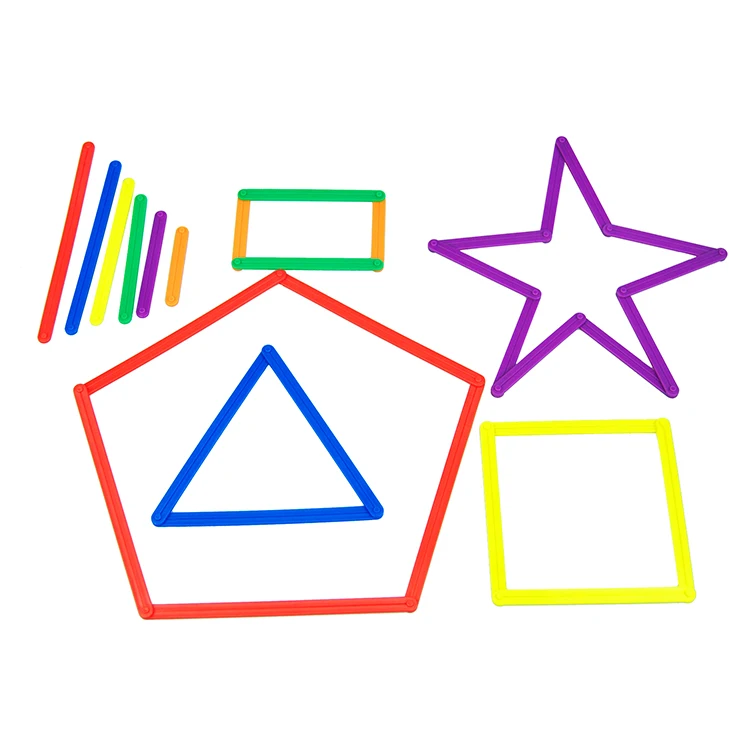 Plastic Connecting Toys Linking Strips Set of 72 Geometry Connecting Strips Learning Toys for Kids