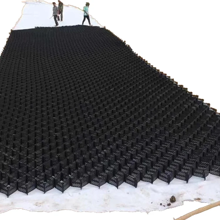1.0mm honeycomb gravel grid roll plastic black geocell internet silknet geocell for road construction virgin material Geocelll