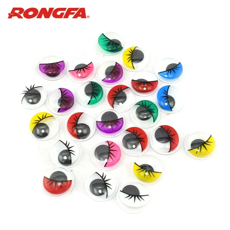 
100pcs Self adhesive colorful eyelash plastic wiggle eyes 4 sizes mixed for children Art handcraft accessories Kids DIY 