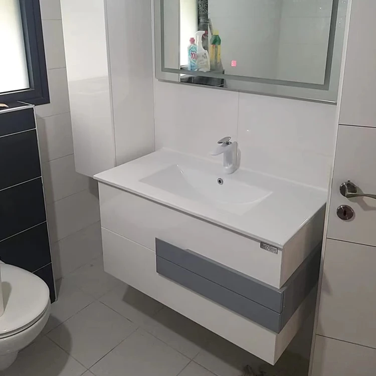 60-150cm Floor Standing Bathroom Cabinet Set Carton Square Modern CAD 7 Times E-co Friendly Painting Soft Closing 20sets