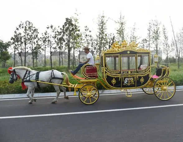 OEM Royal Horse Carriage for Sale Electric Wedding Europe Horse Carriages Carts Tourist Sightseeing Carriage