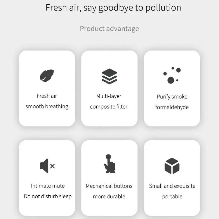 
Korea 100M2 Electric Portable Real App Control Negative Ion Desktop Air Purifier Ionizer 