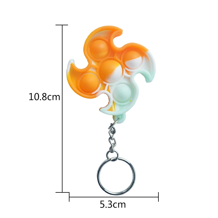 Newest Design Windmill Shape Bubble Stress Relief Fidget Keychain Pop Toy
