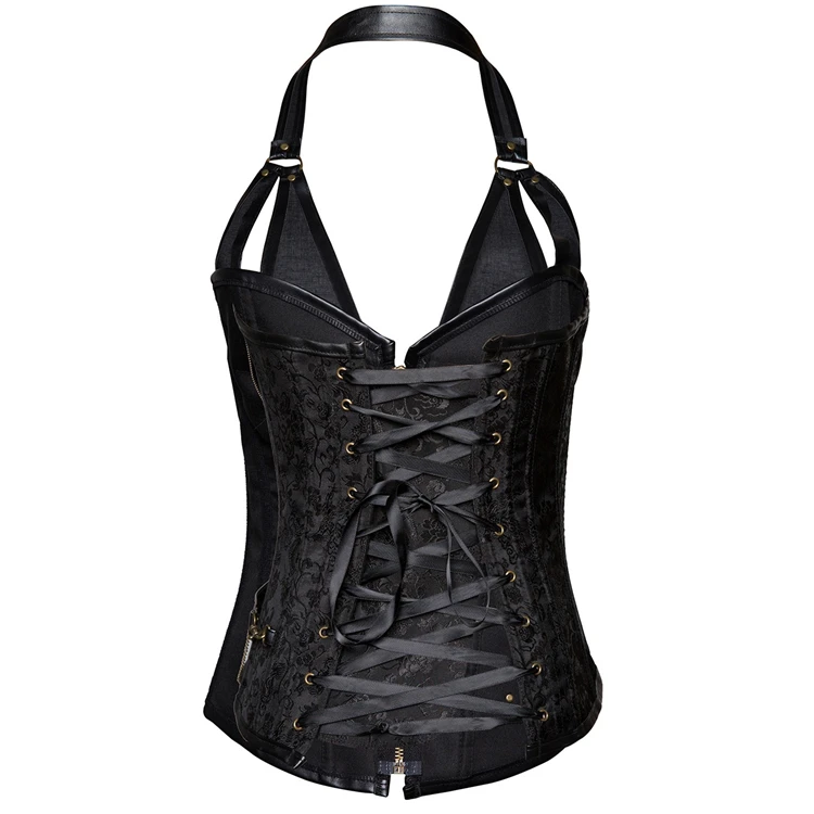 Halter sexy shapewear gothic punk style corset elastic belt slim shapewear with buckle