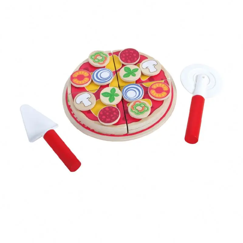 Educational Toys Food Games Pretend Play Wooden Kitchen Set Toy Pizza Parlor Pretend Play Set Pizza Kit Toy