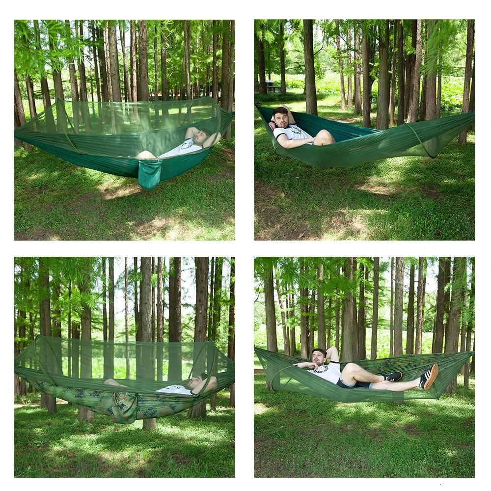 Outdoor Camping Hammock Swing Bed Nylon Fabric Technology Good Price Hammock Hanging With Mosquito Net