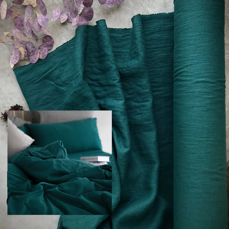 Genuine 100% Hemp Bedsheet Bed Sheet Luxury Curtain Textile Bedding Set Fabric