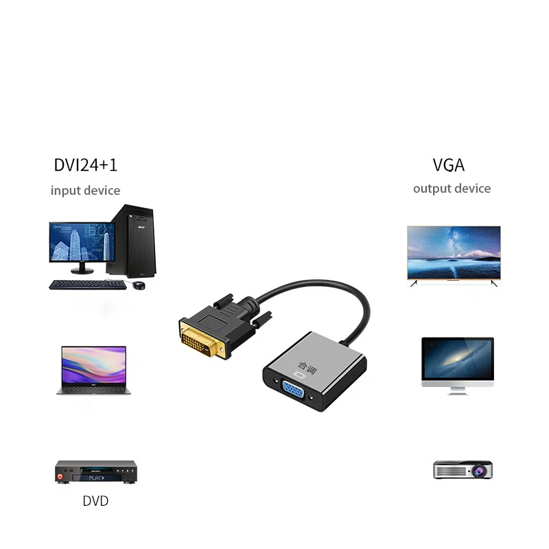 Male to Female DVI to VGA  24+1 25 Pin VGA to DVI-D Video Converter Connector DVI to VGA Cable Adapter Converter