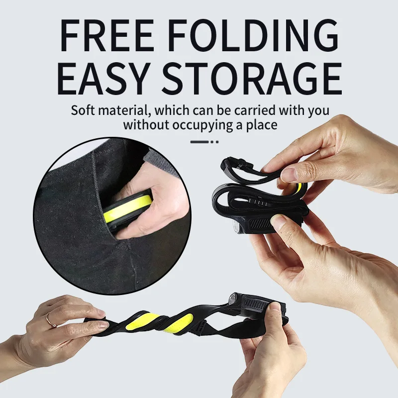 Wave Sensing Headlights Waterproof Running Red LED Light Battery Headlamp