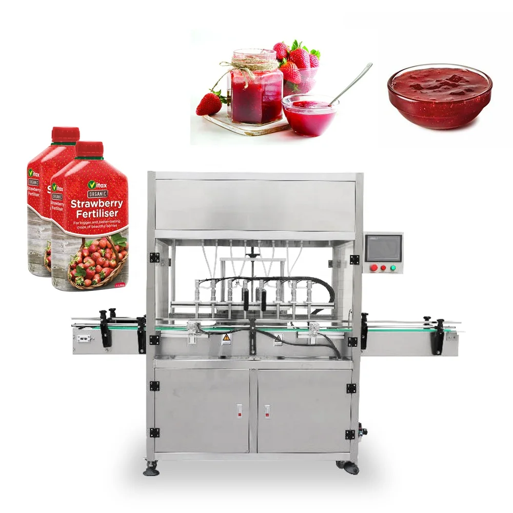 Customized Automatic Glass PET Bottle Chilli Fish Sauce Jam Aottle Beverage Can Filling Machine