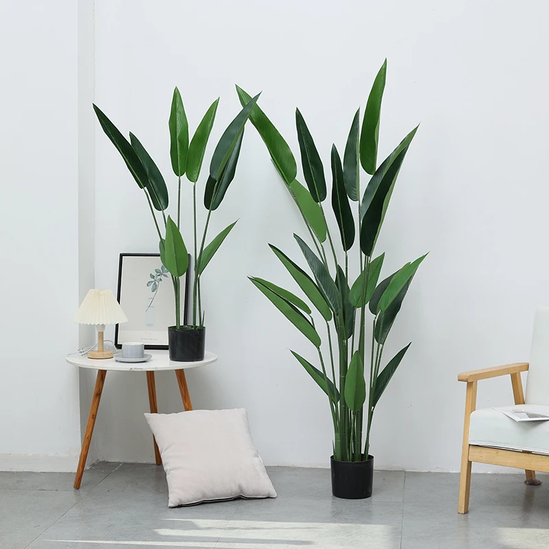 Artificial Plant Green Decorative Bird of Paradise Faux Sleeping Beauty Tree Bonsai Tropical Tree Landscape