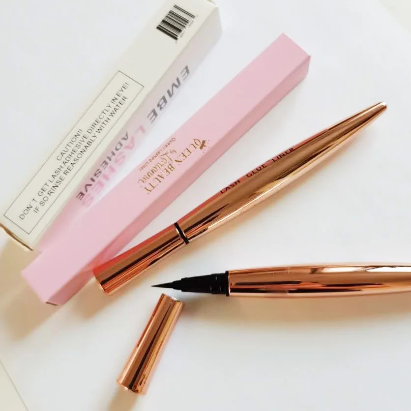 2022 New Best Self Adhesive Eyeliner 3d Mink Eyelashes Lashes Magic Eyeliner Glue Pen Private Label Mink Black Eye LINER Liquid