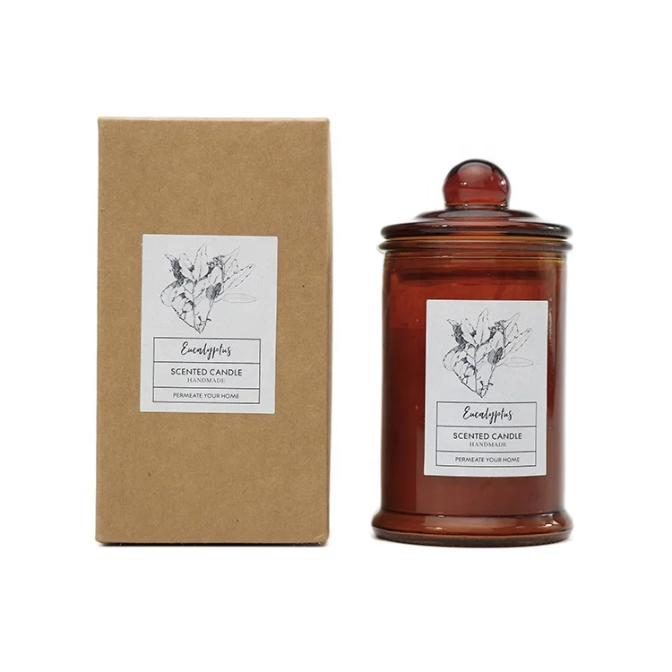 3.3oz Brown Soy Wax Wholesale Scented Candles Glass Custom Scented Candle With Lid And Box
