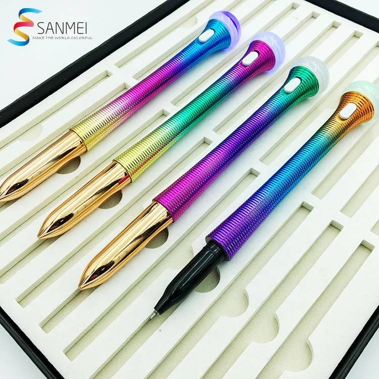 New arrival promotional spring shape colorful pen led