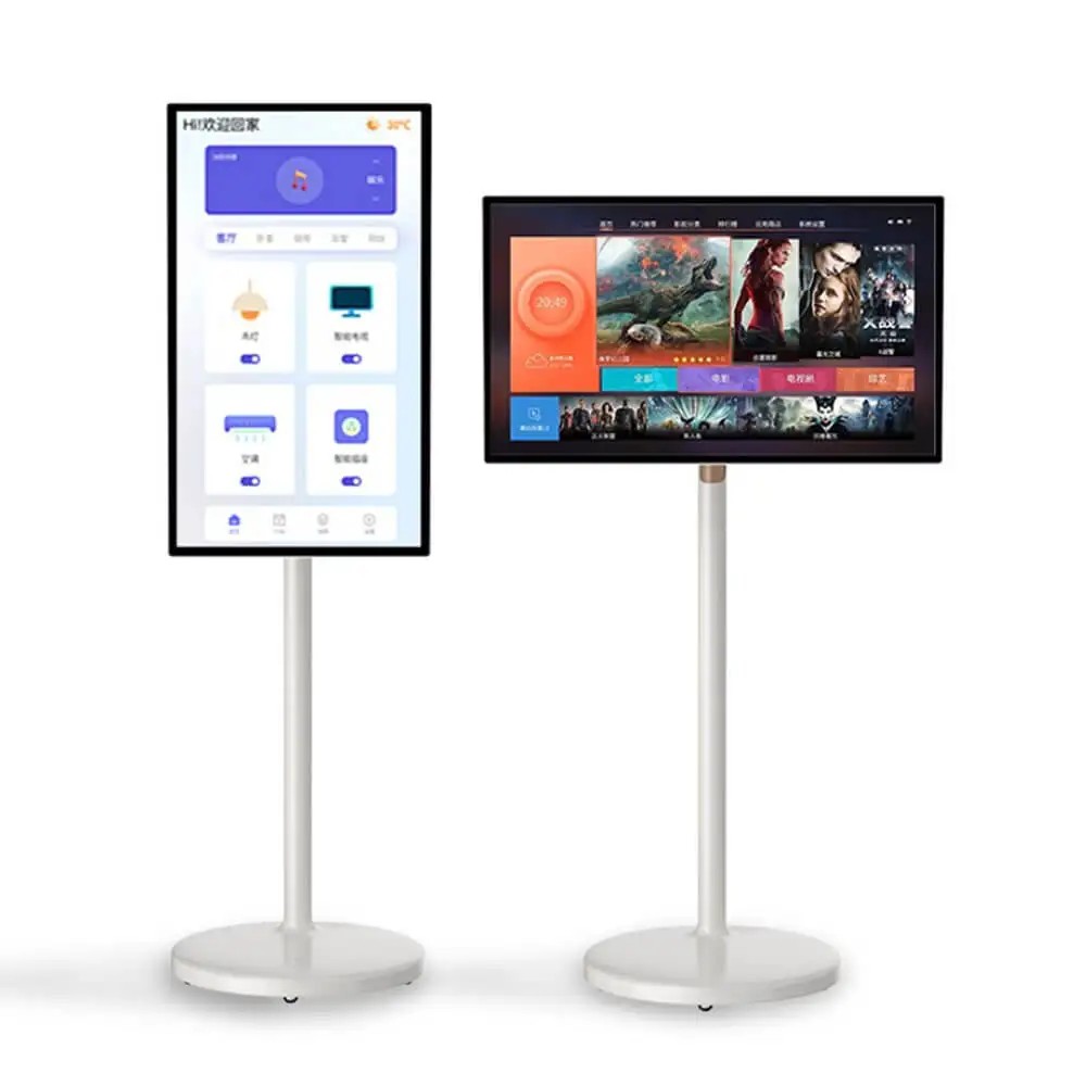 Portable TV Digital Kiosk Touch Screen On Wheels