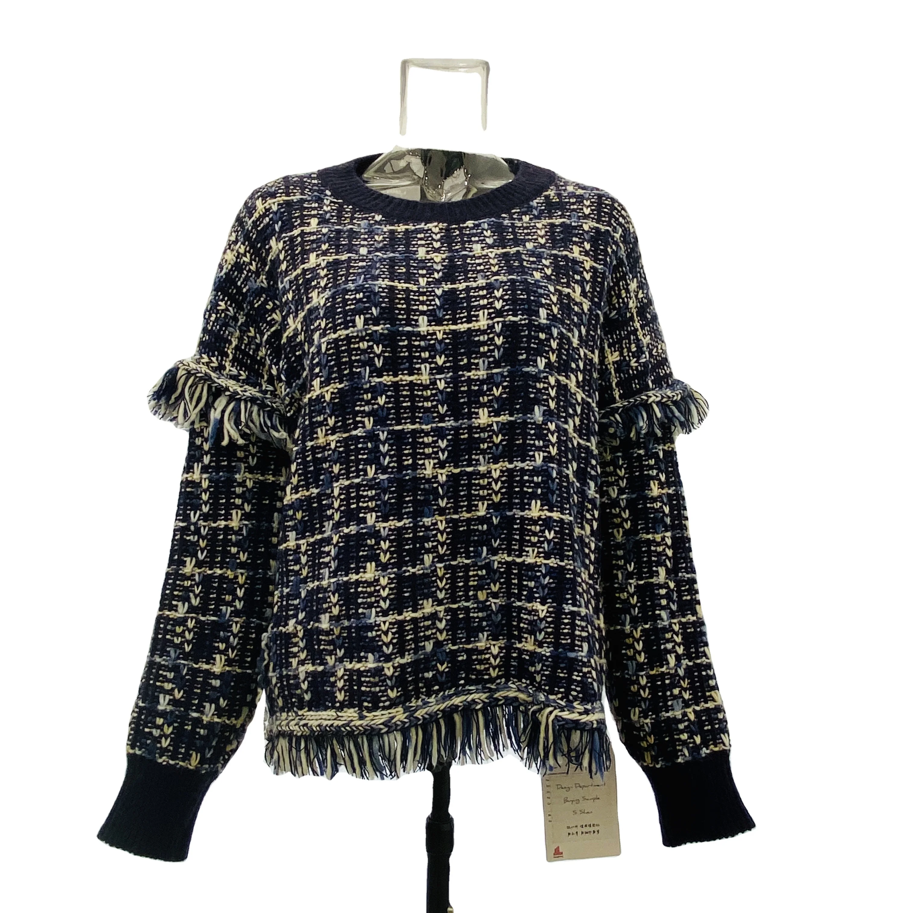 2021 Sweater Womens ODM/OEM Spring Striped Pullover Knit Sweater