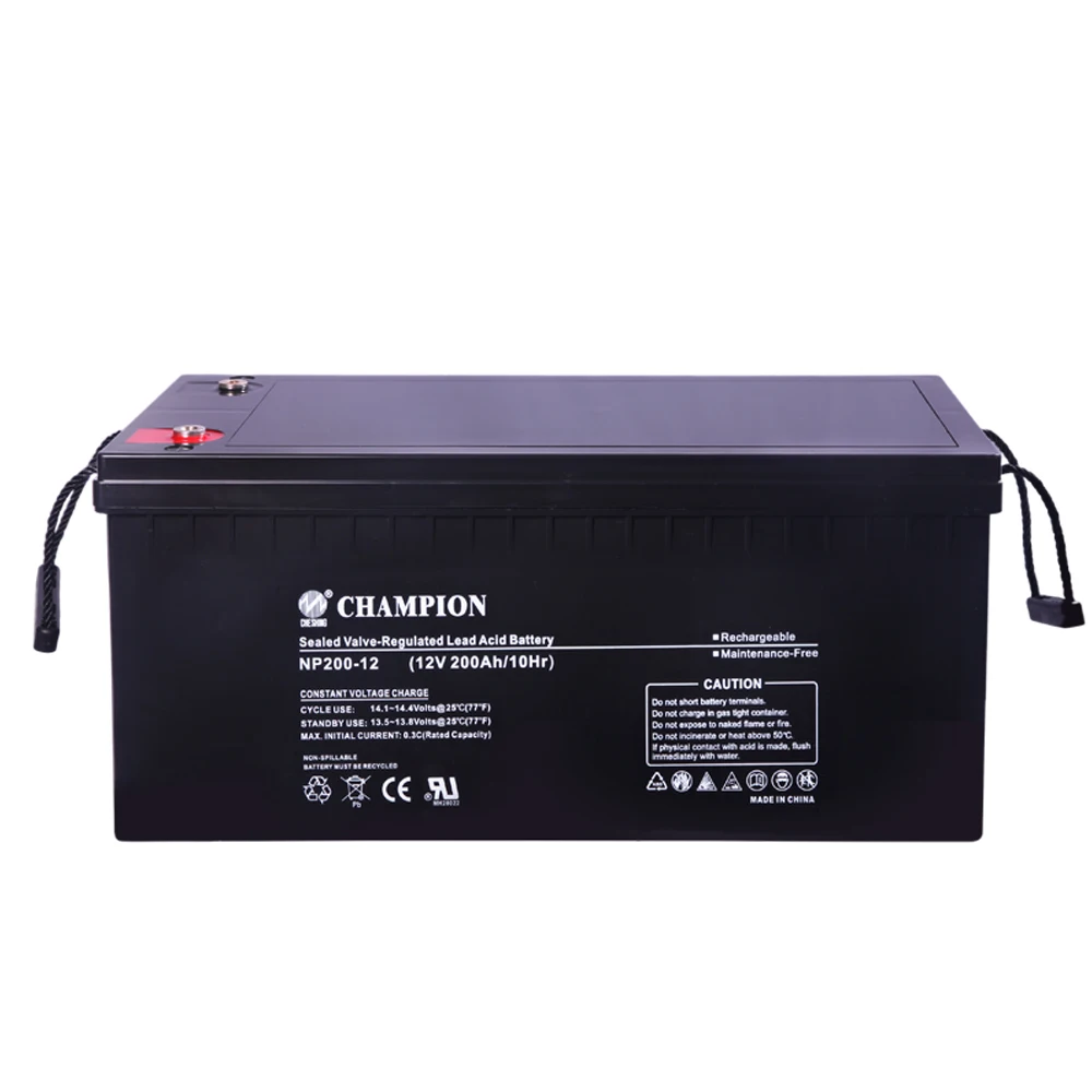 Глубокий цикл VLRA свинцово-кислотная батарея Champion 12V200Ah AGM батарея для хранения энергии солнечный инвертор UPS Bateria