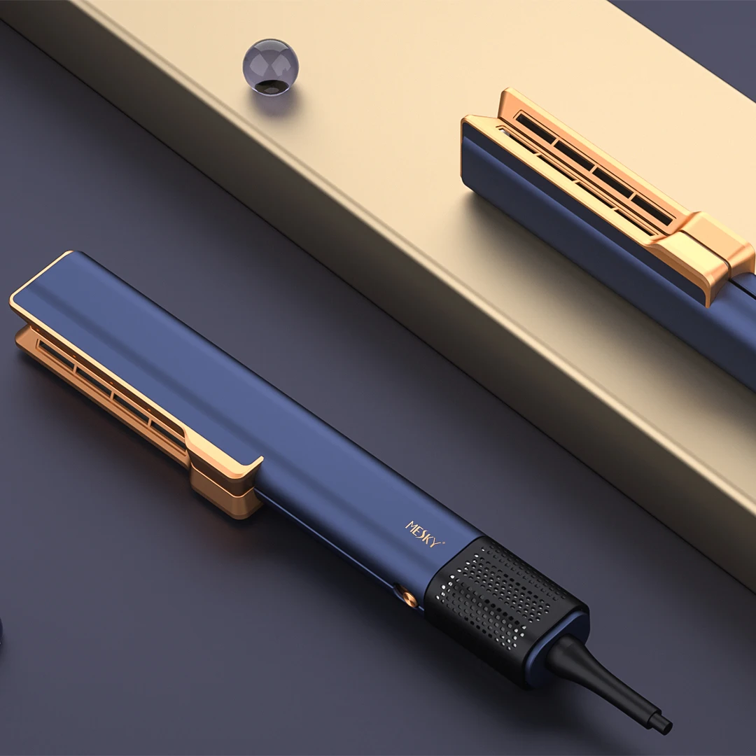 Mesky 2 in 1 new materials treatment iron wet to dry hair straightener and curler products accessories kit