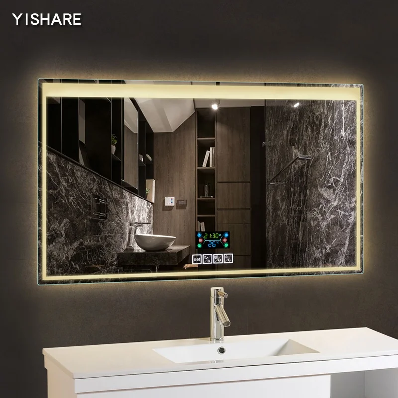 
New Design Hot Selling Hotel House Decoration Wall Mounted Illuminated Smart Led Bath Mirrors 