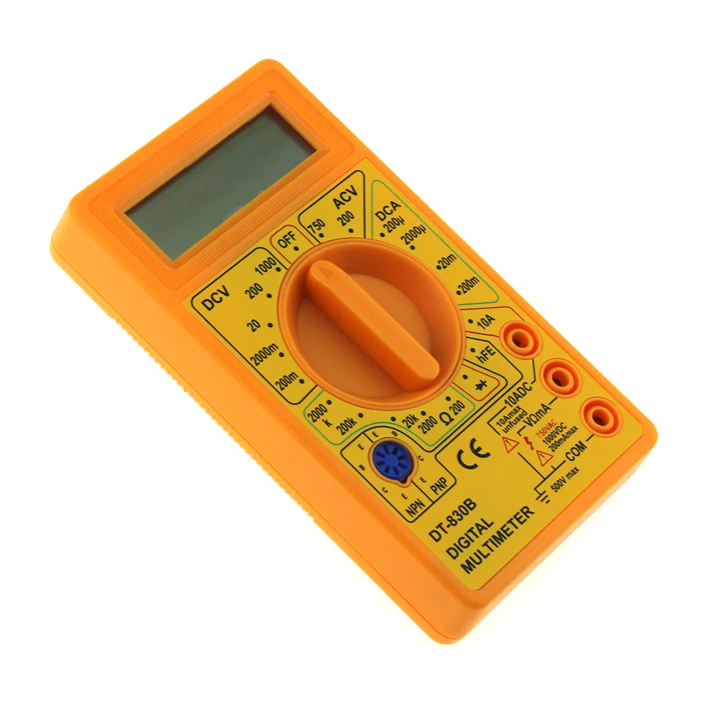 DT830B LCD Digital Multimeter AC/DC 750/1000V Voltmeter Ammeter Ohm Tester Meter Digital Multimeter Black Yellow