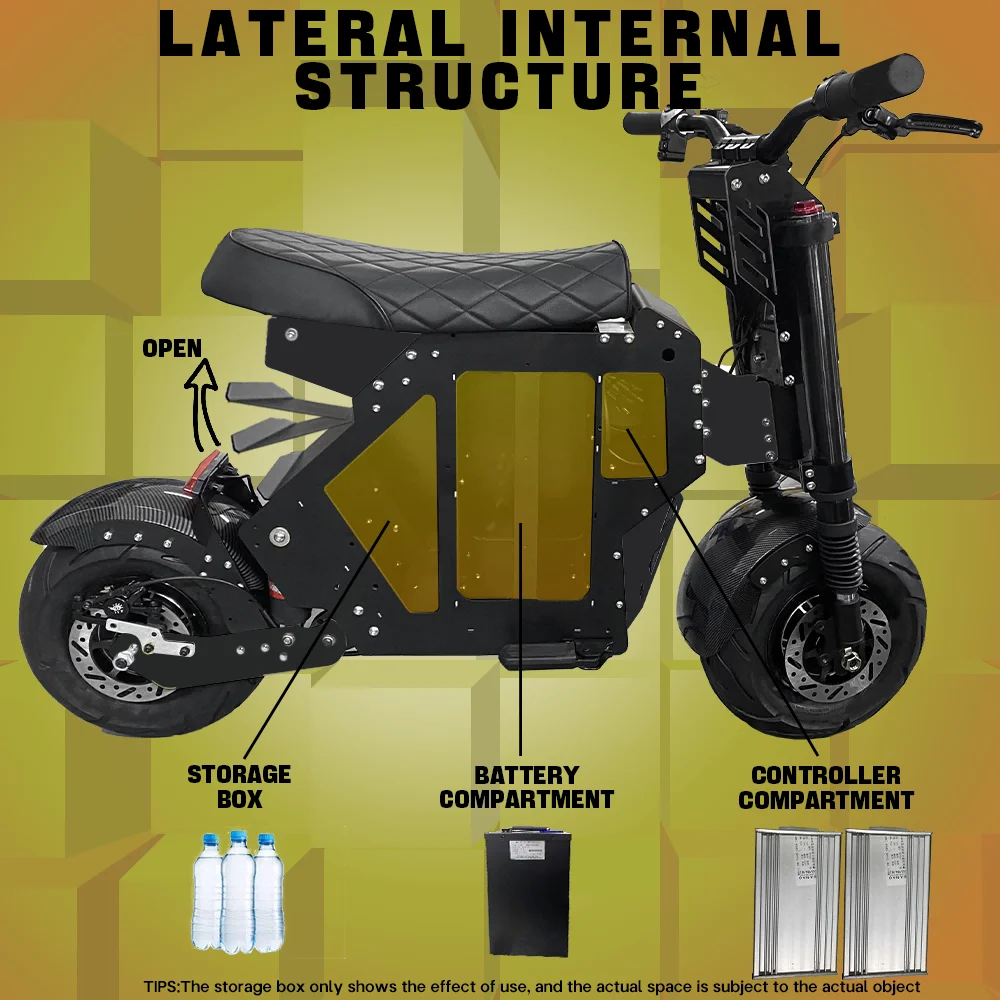 Dokma 14 Inch D-NOVA 52v 60v 72v moto E-scooter for Acrylic lighting customization electric scooter 40-100km/h