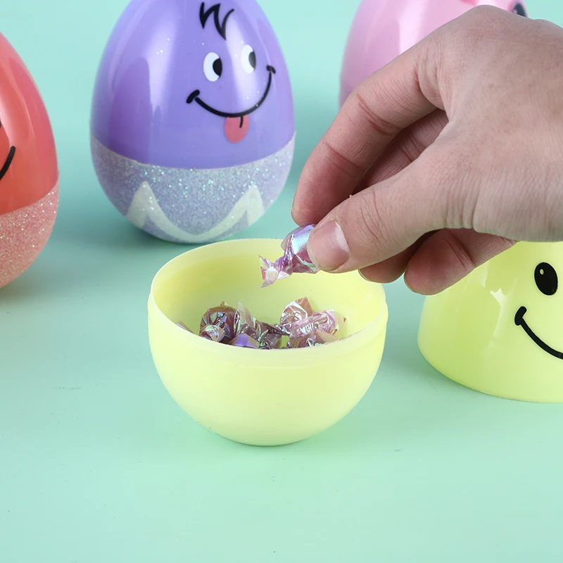 Wholesale custom Amazon can open big Easter eggs 10cm plastic Easter eggs can put candy children holiday surprise toy eggshells