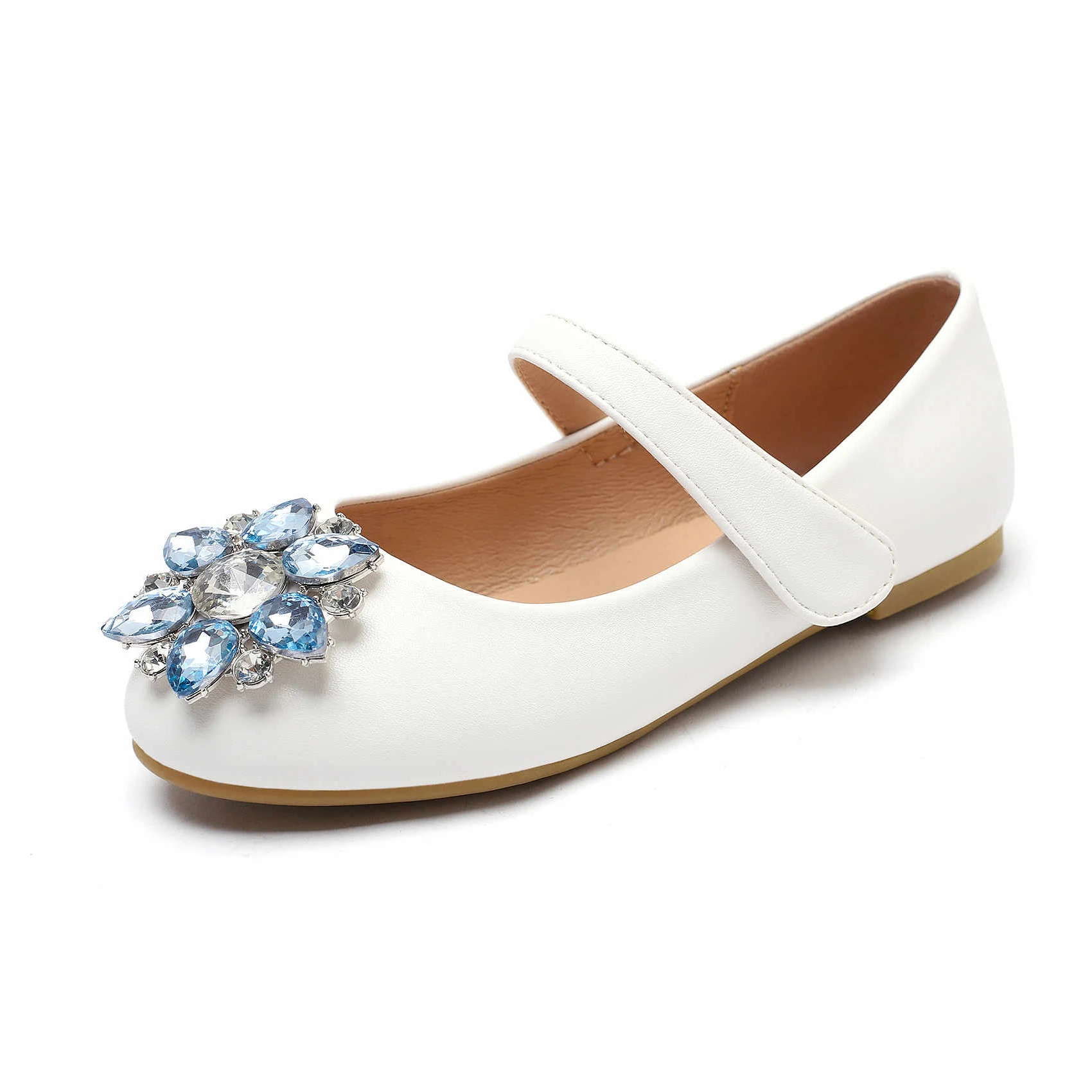 Factory Direct Sale Soft Leather Material Shiny Diamond Design Princess Girl Cot Shoes For Kids