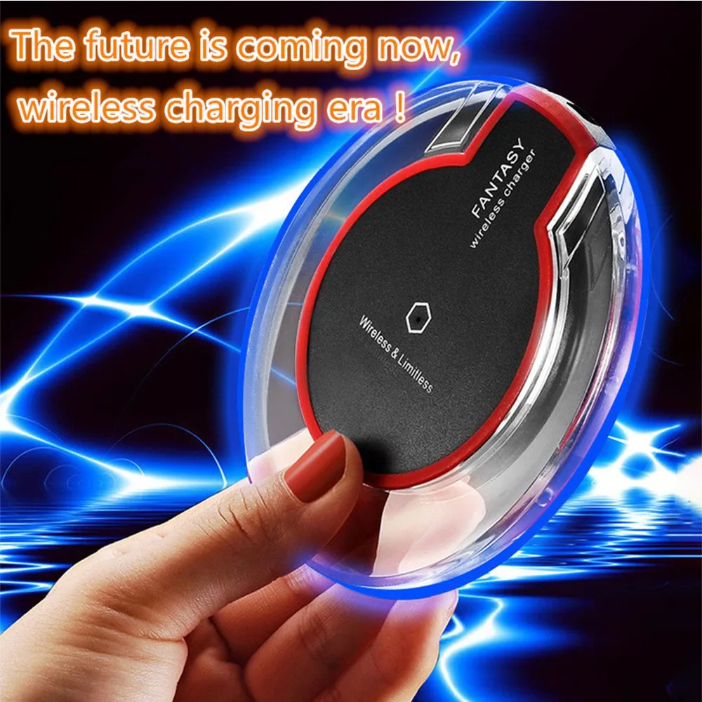 
ZX hot sale K9 Universal Crystal Qi Wireless Charger With LED Light Mobile Phone Wireless Charging pad 
