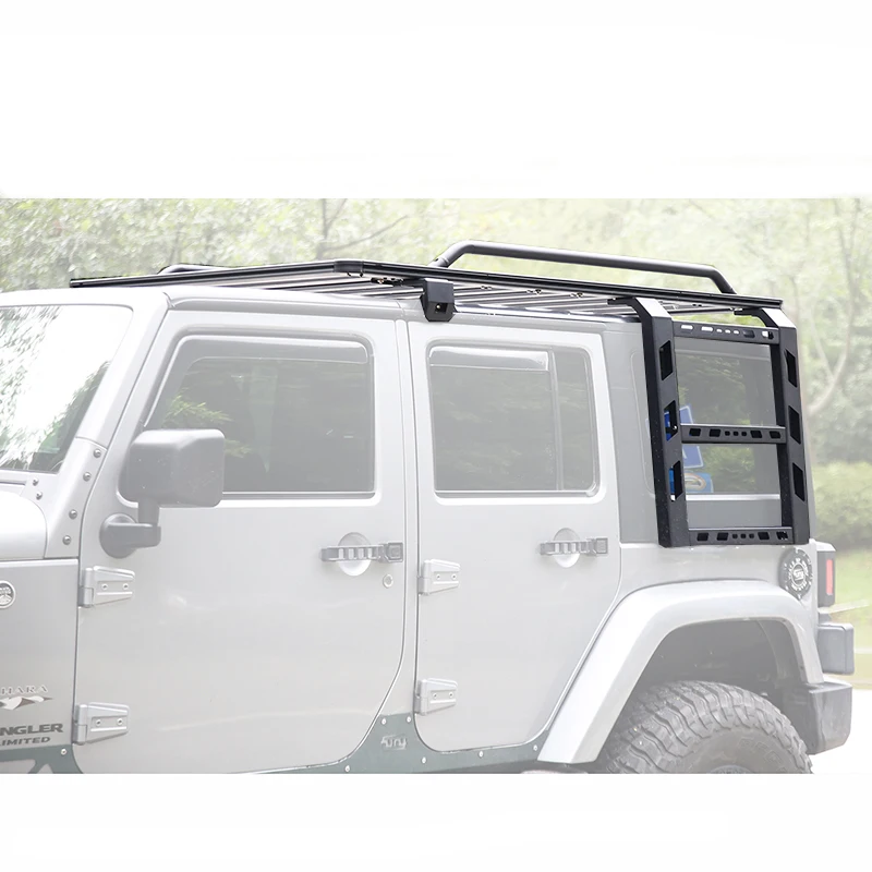 Maiker Aluminum For Jeep Wrangler JK car roof racks rail basket 4x4 top luggage carrier roof rack cargo carrier & bracket