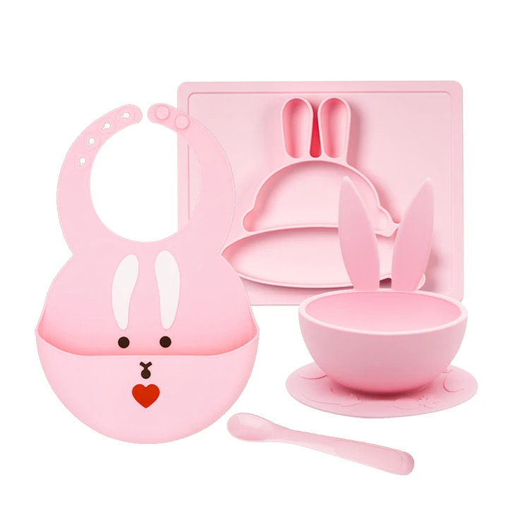 BPA Free Silicone Baby Placemat Bowl Bib Spoon Set Baby Products Custom Logo Other Baby Feeding Supplies