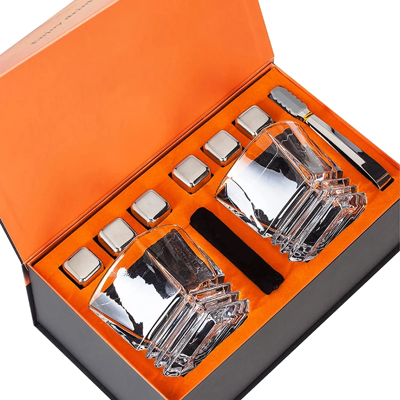 Tiktok  Hot Gift Products Reusable Whisky Chilling Wine Stones Stainless Steel Ice Cubes Set for Whisky Lover