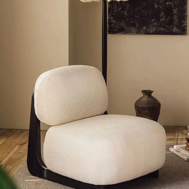 ATUNUS Wabi Sabi Style Sofa Chairs Patio Lounge Chair Modern Nordic Wooden High Single Chair Living Room Furniture