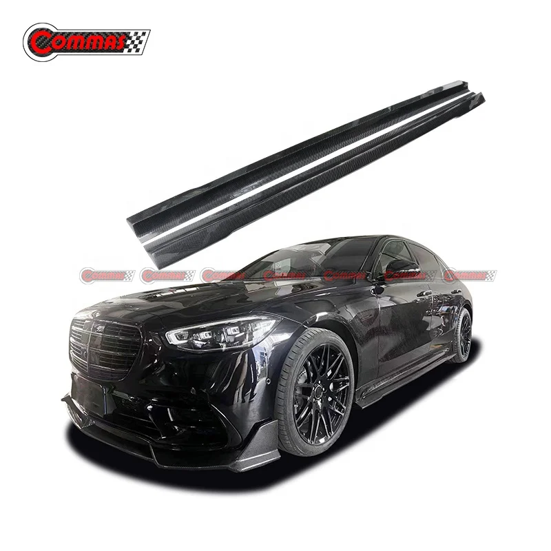 Auto Parts MSY Style Carbon Fiber Side Skirts Extension Lip For Mercedes Benz S Class W223