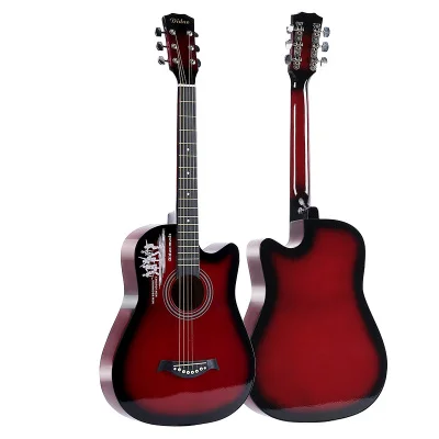 Wholesale new style 38 inch basswood folk guitar for beginner and kids Hot sale good quality plucked stringed instrument