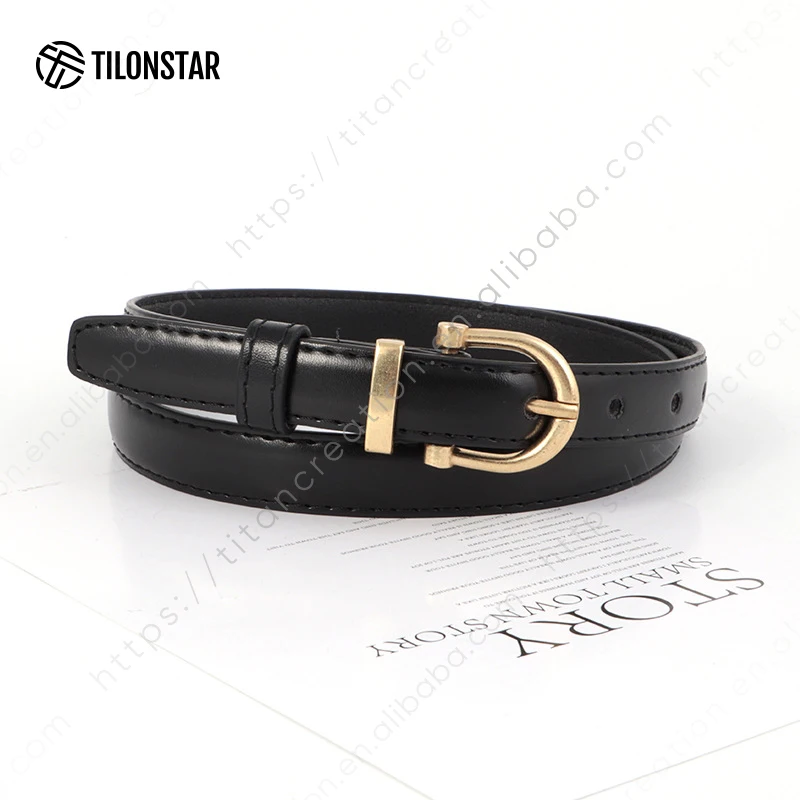 TILONSTAR TDY118 New Style Simple Pin Buckle Thin Belts Durable Leather Belts For Women