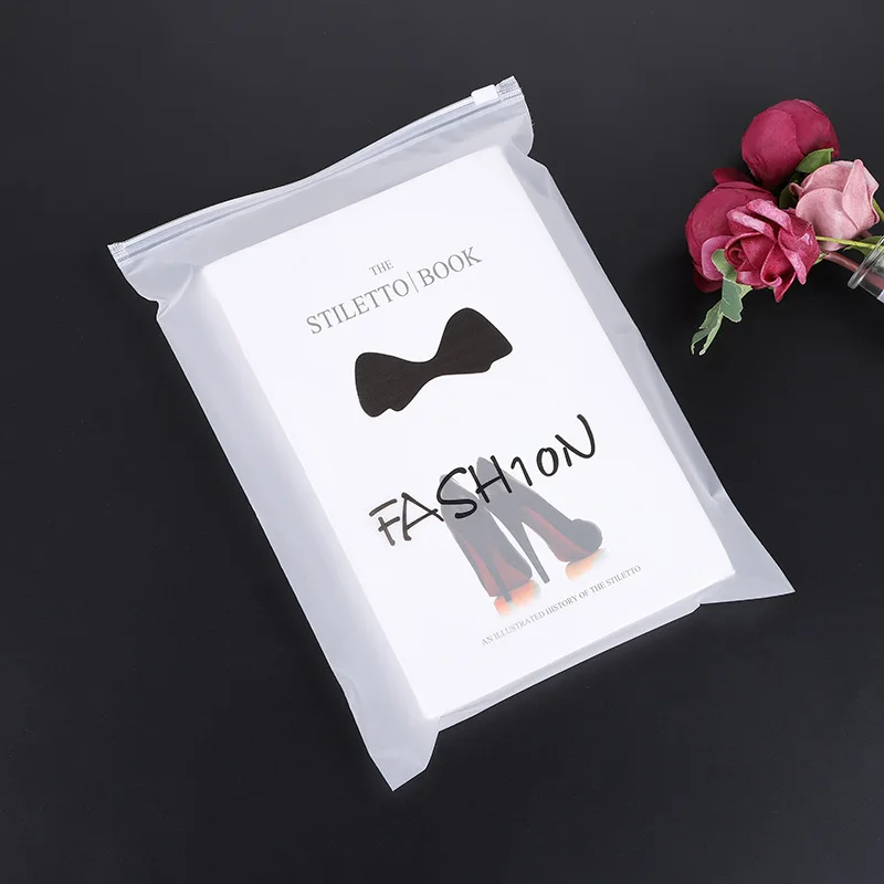 Recycled Plastic Pouch Bags Wholesale Black Matte Ziplock Packaging Zipper Bag For T Shirt Swimwear Custom Zip lock Bag