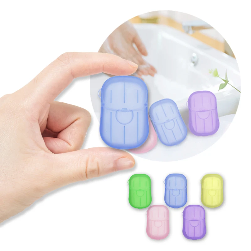 
 20 шт./кор. путешествия одноразовые портативный бумага мыло растворимые в воде по уходу за кожей для мытья рук полоски листов бумаги мыло  