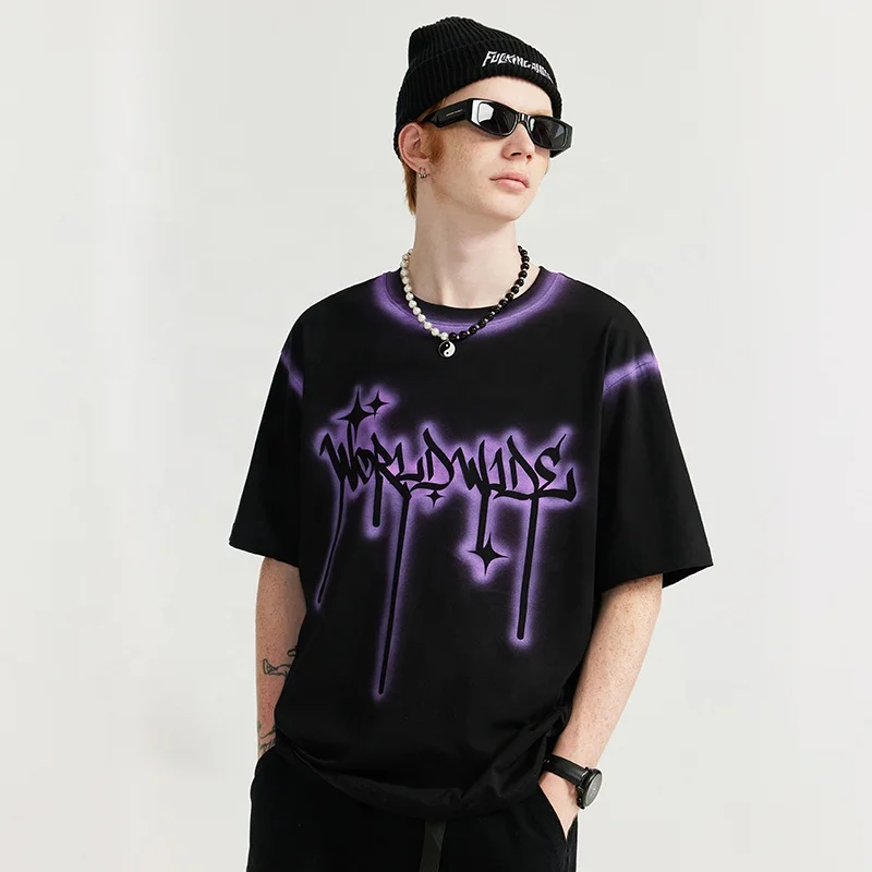 INFLATION Graffiti Printing customized  tshirts streetwear clothing manufacturers custom blank tshirt