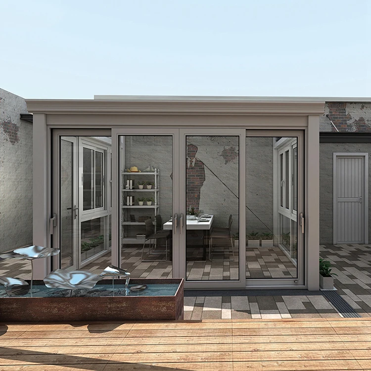 Aluminum Alloy Gardens Sun House 4 Season Sunrooms Glass Conservatory Addition Windows Solarium Sunroom Cost