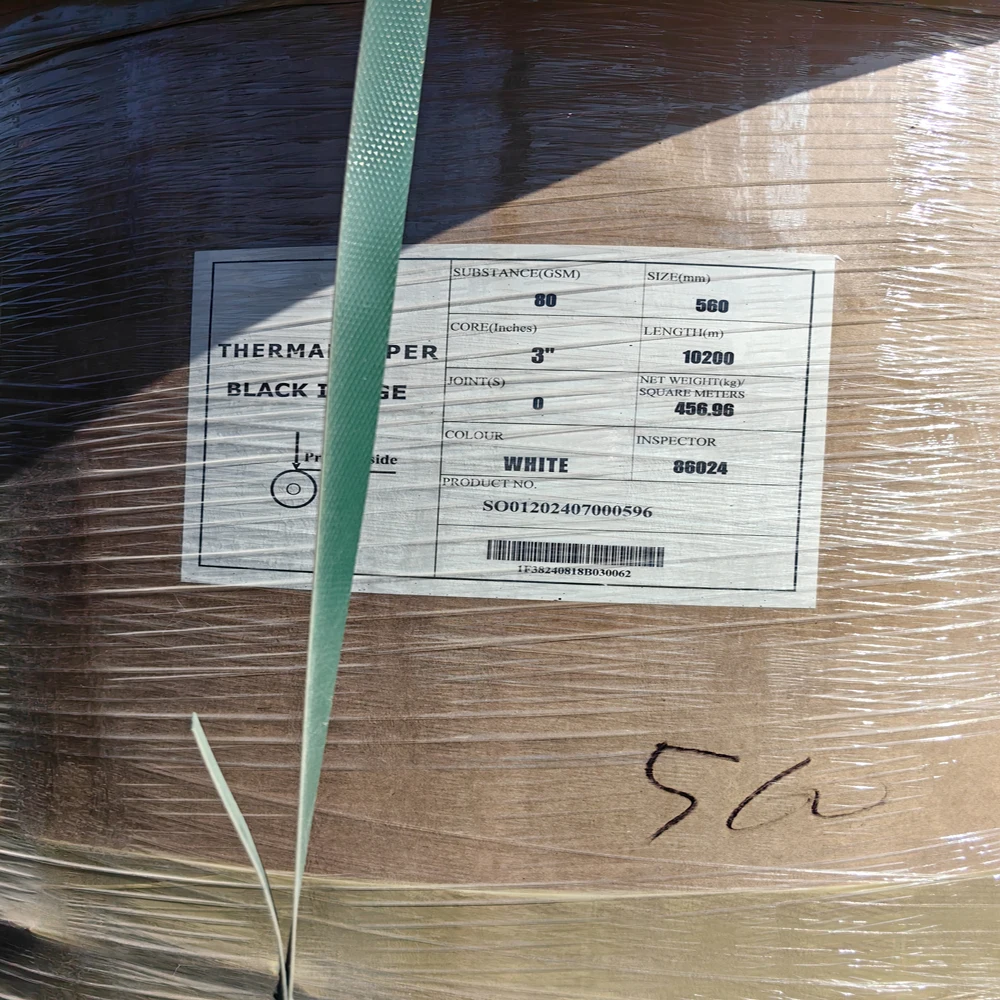 Термобумага jumbo roll 58gsm 70gsm 80gsm ширина 460 мм 560mm815mm лучшее изображение в черном 3-5