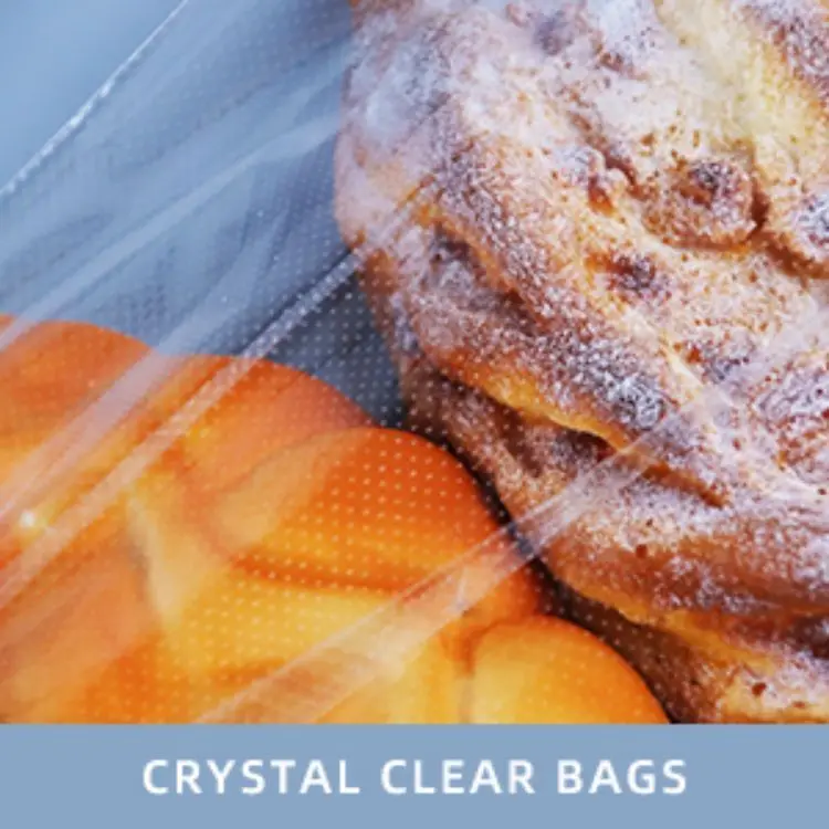 Plastic Packaging Micro Perforated Bag Christmas Gift Candy Cake Packing Bag With Paper Tray Plastic Bag