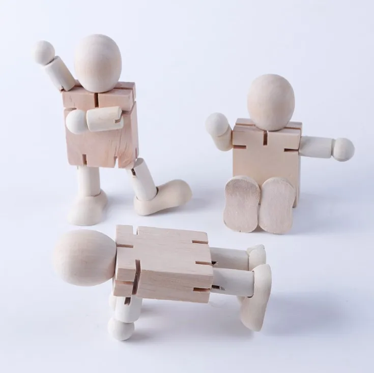 Wooden Robot Hand Toy Doll Joints White Wooden Game Wooden Brain IQ Training Puzzle Other Educational Toys