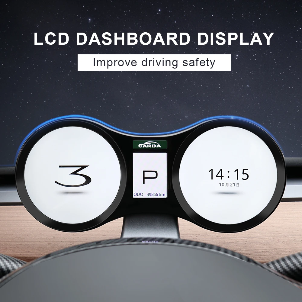 Автомобильная приборная панель HUD с ЖК-дисплеем для Tesla model M3 модель 3 Многофункциональный Автомобильный спидометр монитор в режиме реального времени обновленный