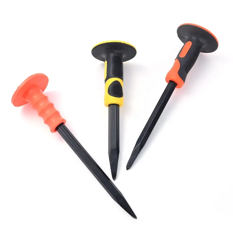 Industrial OEM Stone Cold Chisel With Hexagonal Rubber Protective Handle