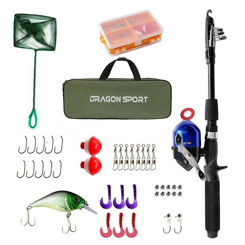 Dragon sport   Fishing Rod ultra light Reel Combos Full Kit Fishing Accessories for Kid Beginners Adults Freshwater Saltwater