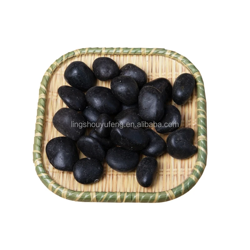 hot sale polished black pebble stone for landscaping natural wash pebble rock river stone for aquarium or garden